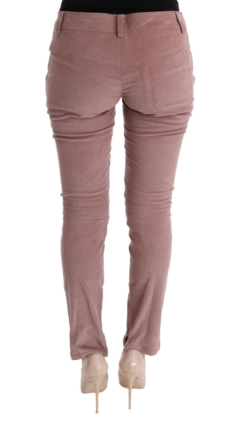 Ermanno Scervino cropped leisure trousers in pink velvet